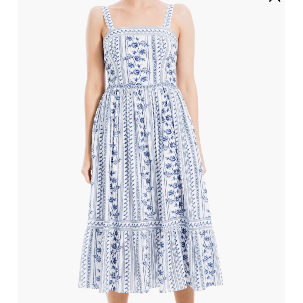 Max Studio Blue and White Floral midi dress